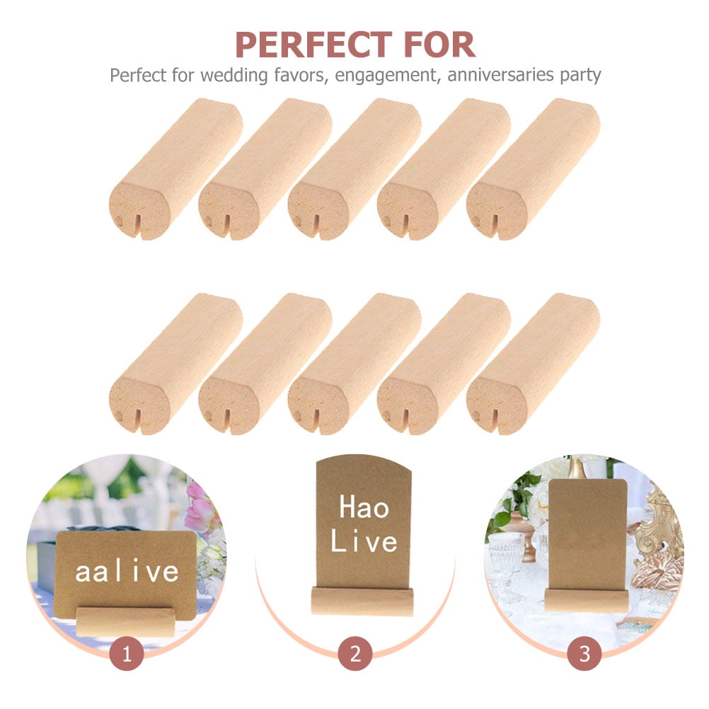 SWETRACE 10Pcs Wood Small Cards Holders Khaki Rectangular Slit for Home Decor Party Supplies V1189-LWWAL-20260327-03836