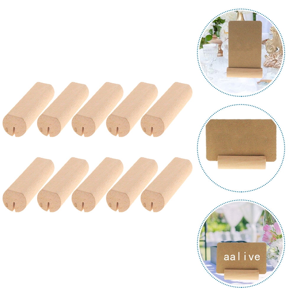 SWETRACE 10Pcs Wood Small Cards Holders Khaki Rectangular Slit for Home Decor Party Supplies V1189-LWWAL-20260327-03836