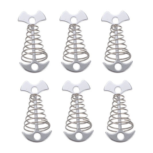SWETRACE 6Pcs Stainless Steel Fishbone Tent Pegs for Outdoor Camping with Tent Rope Buckle 3.1x1.6x1.2in V1189-LWWAL-20260327-03846