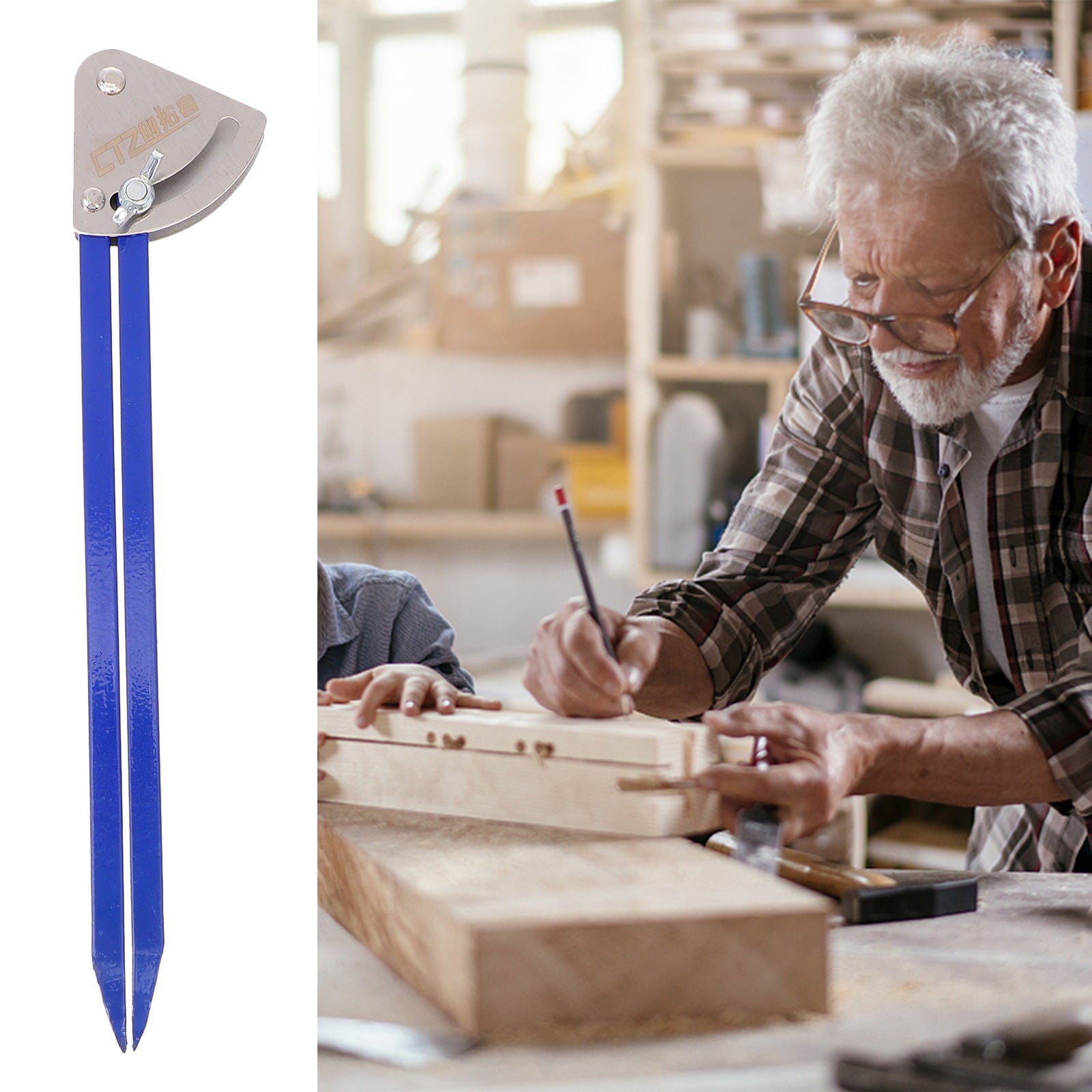 SWETRACE 1Pcs Blue Parallel Marking Gauge Tool Steel for Woodworking 9.8x2in V1189-LWWAL-20260327-03847