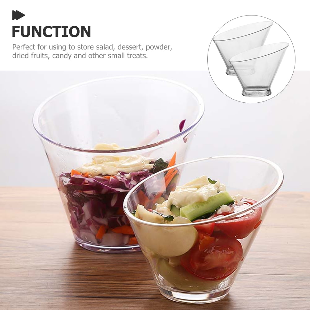 SWETRACE 2Pcs Plastic Dessert Bowls for Food Serving Clear and Portable V1189-LWWAL-20260327-03854