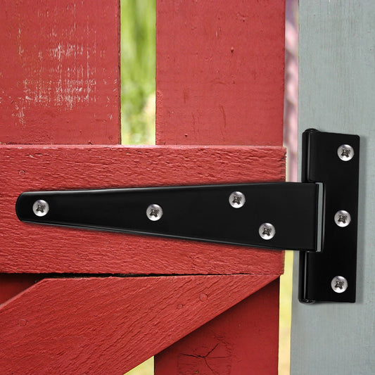 SWETRACE 6Pcs Heavy Duty Gate Hinges in T-Shape Black for Outdoor Projects V1189-LWWAL-20260327-03855