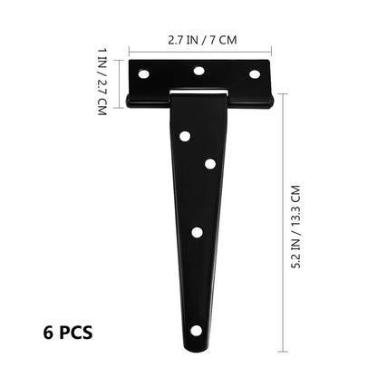 SWETRACE 6Pcs Heavy Duty Gate Hinges in T-Shape Black for Outdoor Projects V1189-LWWAL-20260327-03855