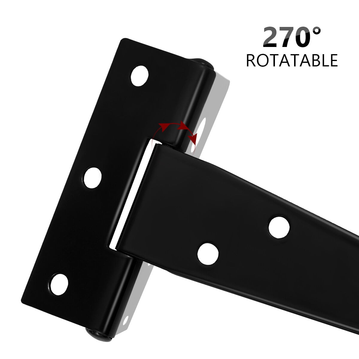 SWETRACE 6Pcs Heavy Duty Gate Hinges in T-Shape Black for Outdoor Projects V1189-LWWAL-20260327-03855