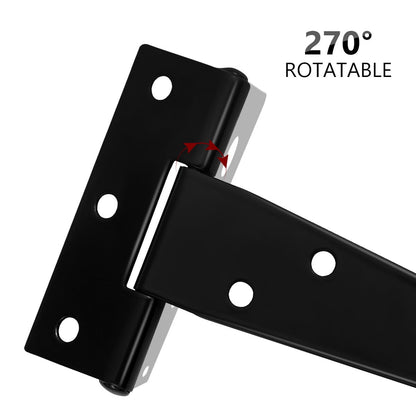 SWETRACE 6Pcs Heavy Duty Gate Hinges in T-Shape Black for Outdoor Projects V1189-LWWAL-20260327-03855