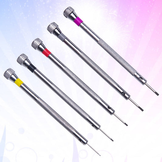 SWETRACE 5Pcs Steel Screwdriver for Watch Repair Eyeglasses Repair Compact Size 9x0.8cm V1189-LWWAL-20260327-03860
