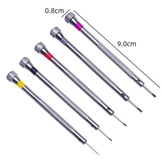 SWETRACE 5Pcs Steel Screwdriver for Watch Repair Eyeglasses Repair Compact Size 9x0.8cm V1189-LWWAL-20260327-03860