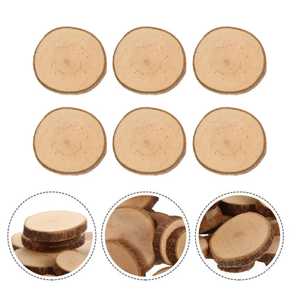 SWETRACE 1 Set Diy Wood Slices for Wedding Decorations Light Brown Round Bark Shapes Smooth Surface V1189-LWWAL-20260327-03863