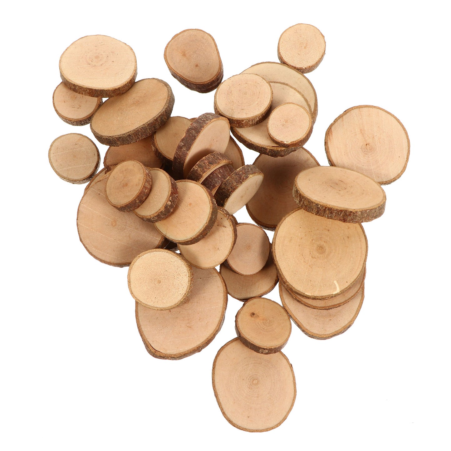 SWETRACE 1 Set Diy Wood Slices for Wedding Decorations Light Brown Round Bark Shapes Smooth Surface V1189-LWWAL-20260327-03863