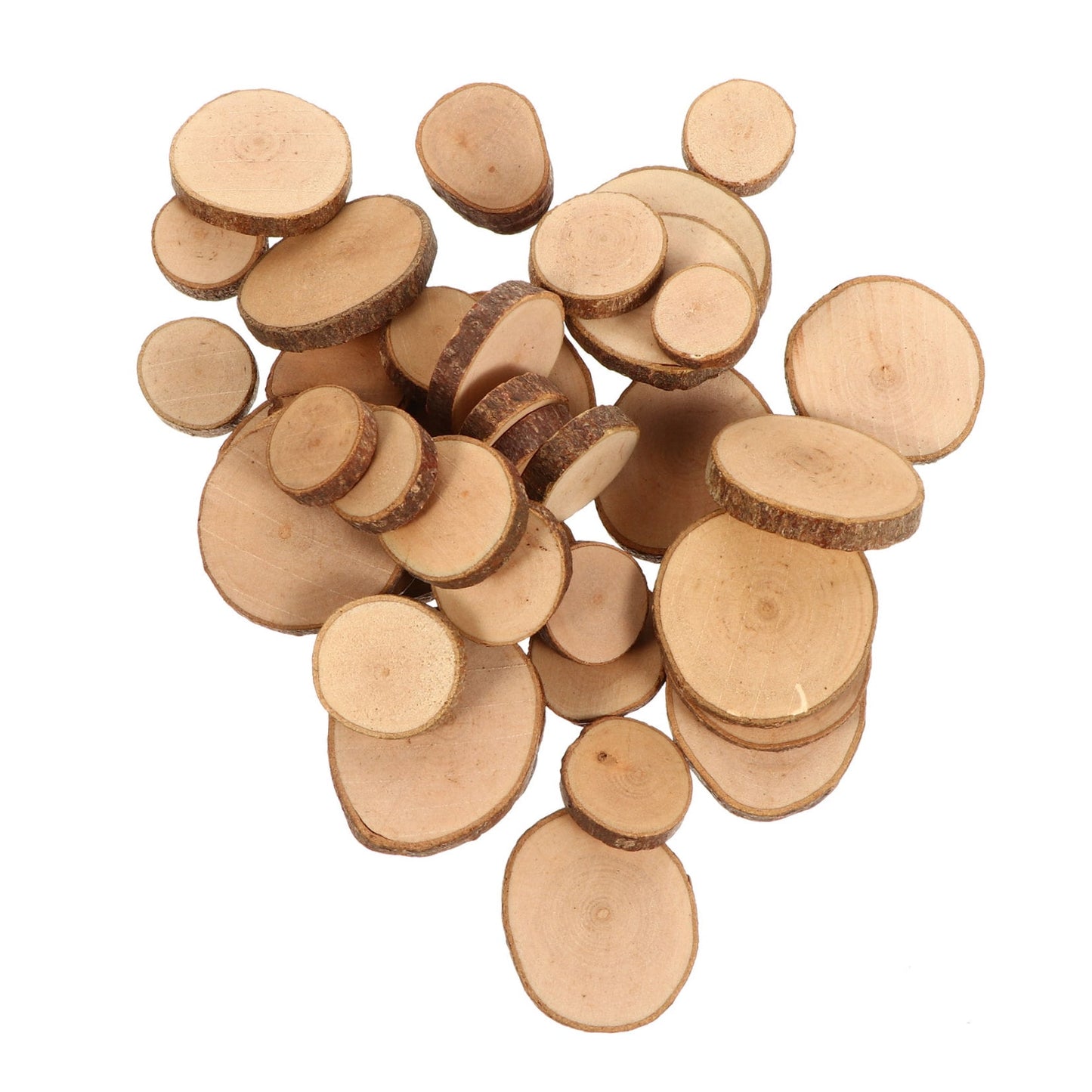SWETRACE 1 Set Diy Wood Slices for Wedding Decorations Light Brown Round Bark Shapes Smooth Surface V1189-LWWAL-20260327-03863