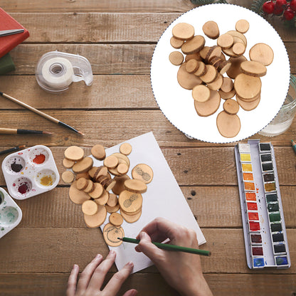 SWETRACE 1 Set Diy Wood Slices for Wedding Decorations Light Brown Round Bark Shapes Smooth Surface V1189-LWWAL-20260327-03863