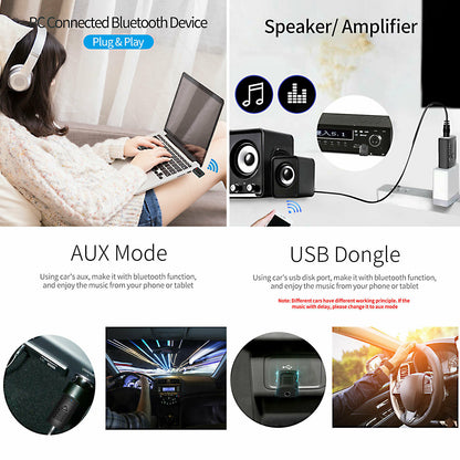 4 IN 1 5.0 Bluetooth Adapter USB Wireless Bluetooth Sender Receiver Music Audio for TV Portable 3.5mm AUX V1189-LWWAL-20260327-03904