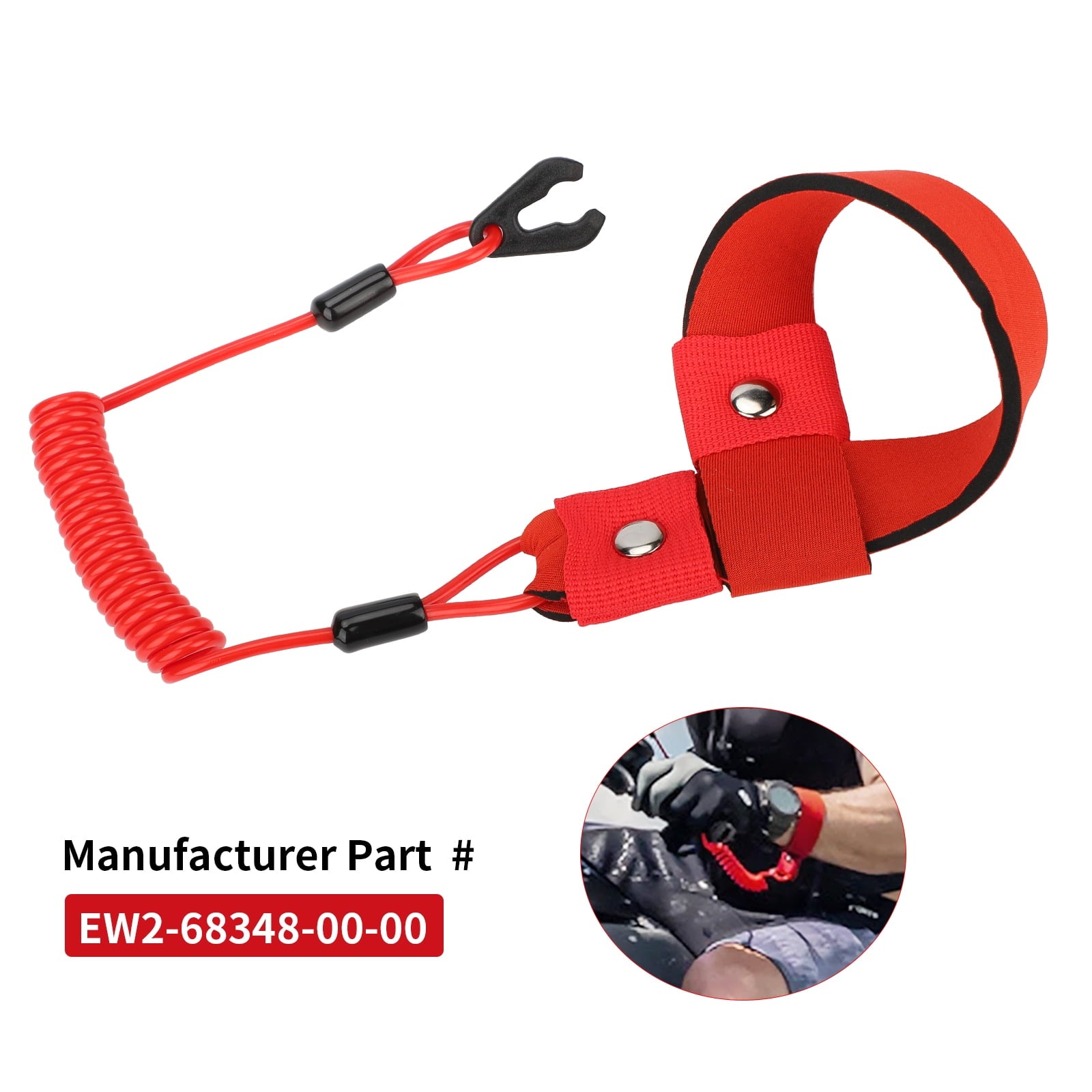 M MATI Stop Kill Safety Lanyard for Yamaha Jet Ski WaveRunner FX140 WaveVenture WaveRaider WaveJammer V1189-LWWAL-20260327-03955