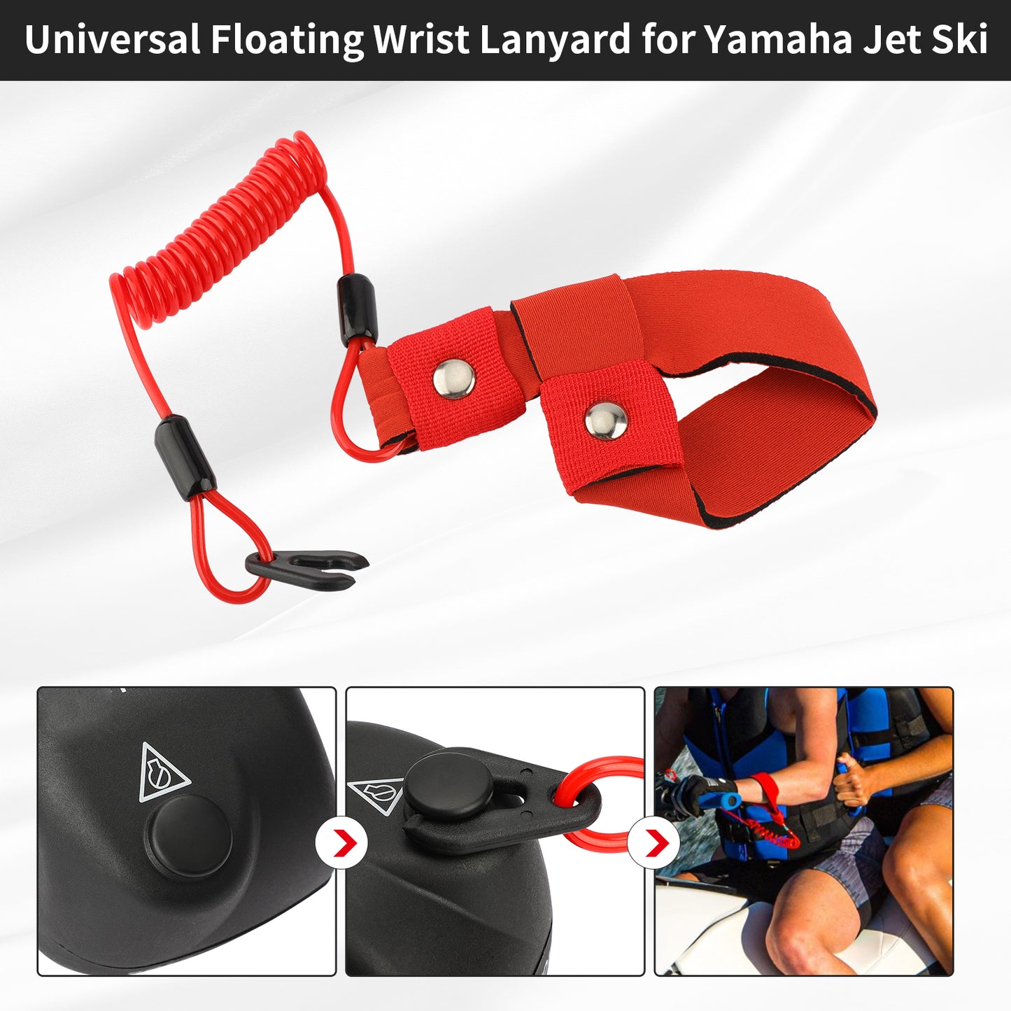 M MATI Stop Kill Safety Lanyard for Yamaha Jet Ski WaveRunner FX140 WaveVenture WaveRaider WaveJammer V1189-LWWAL-20260327-03955