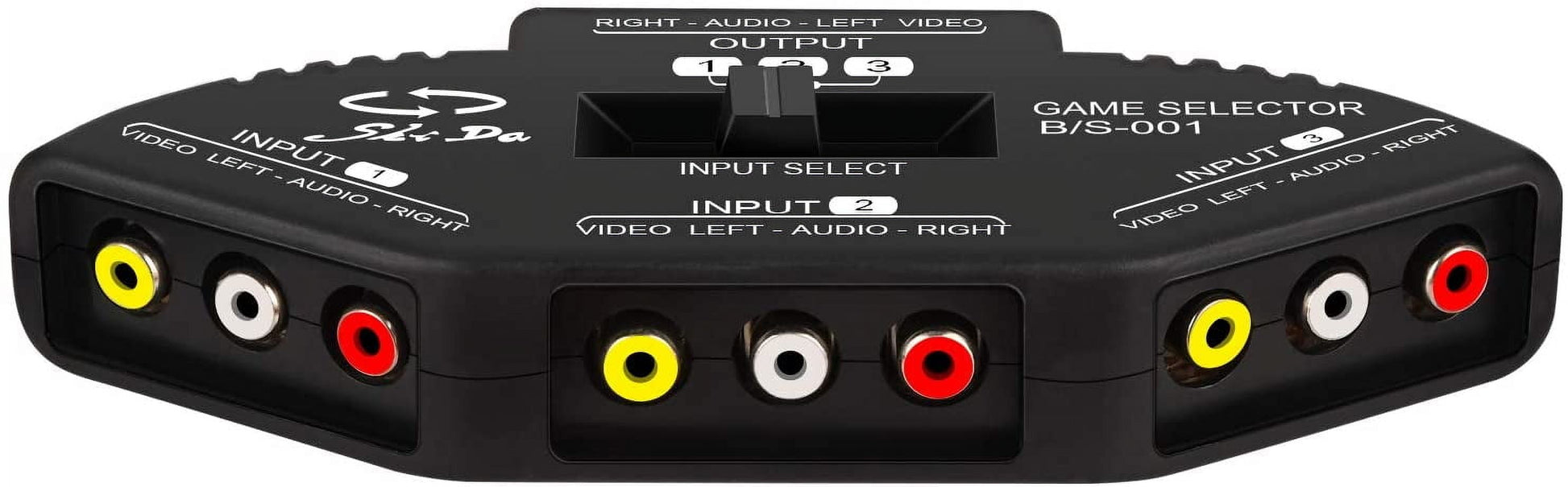 3 Way Port RCA Audio and Video Composite AV Switcher Selector Distribution Switch Box (3 Input 1 Output) for V1189-LWWAL-20260327-03985