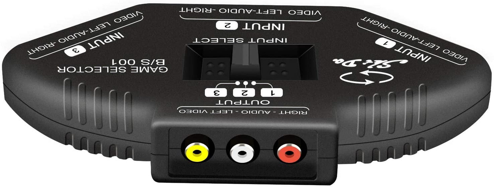 3 Way Port RCA Audio and Video Composite AV Switcher Selector Distribution Switch Box (3 Input 1 Output) for V1189-LWWAL-20260327-03985