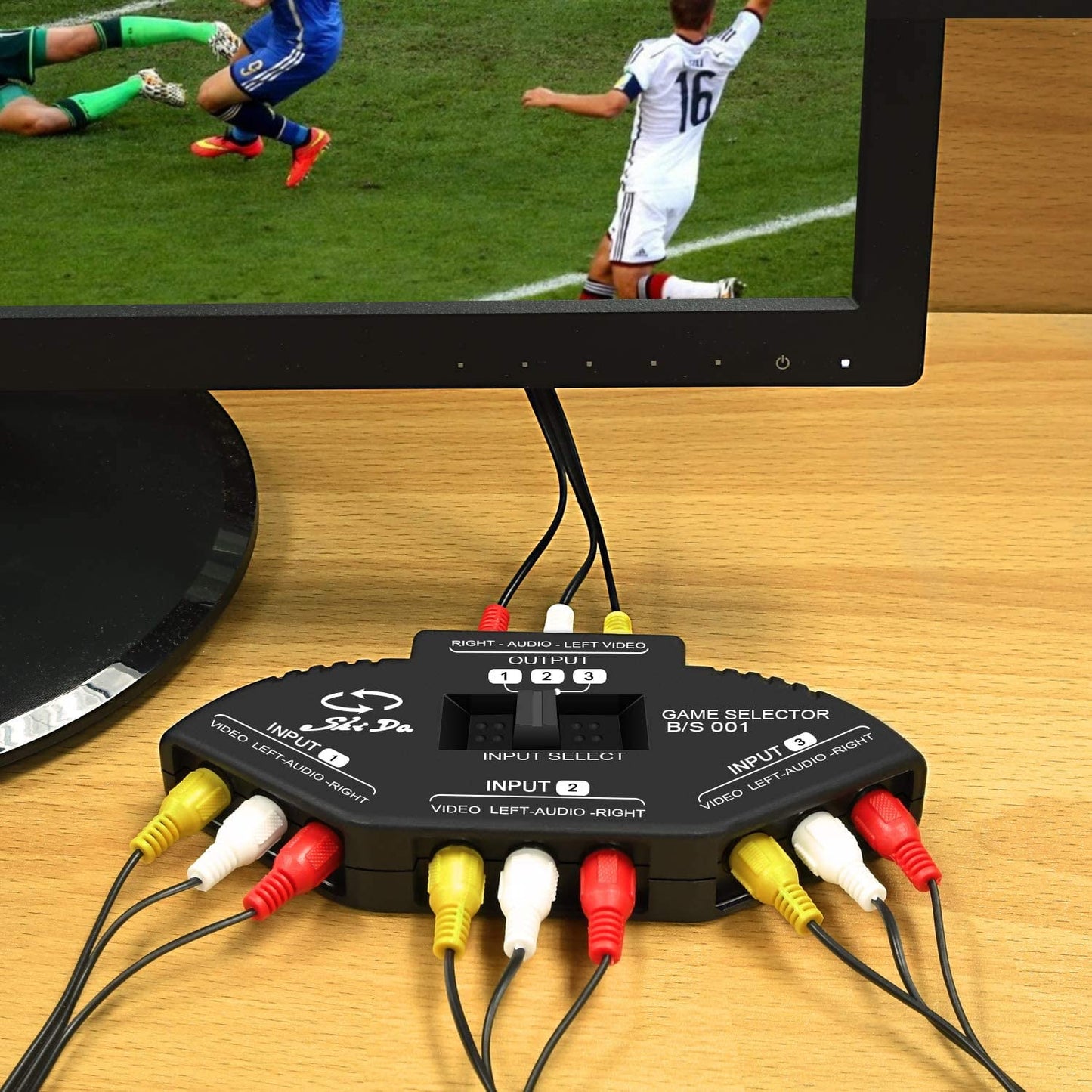 3 Way Port RCA Audio and Video Composite AV Switcher Selector Distribution Switch Box (3 Input 1 Output) for V1189-LWWAL-20260327-03985