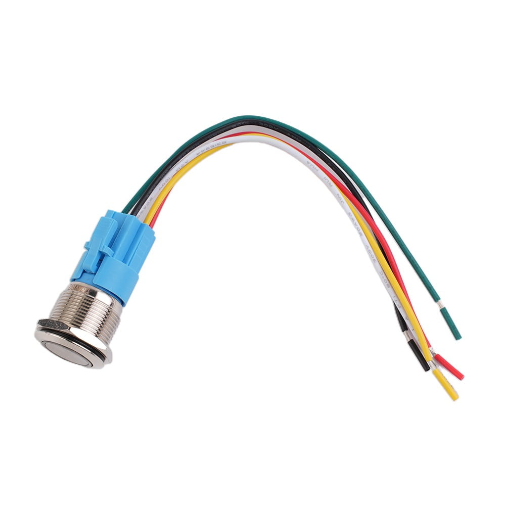 19Mm Latching Push Button Switch 12V Dc On Off Stainless Steel Led Self-Locking Green Blue V1189-LWWAL-20260327-04002