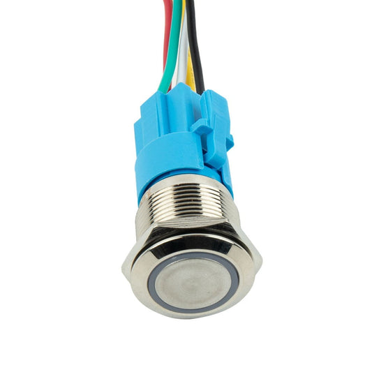 19Mm Latching Push Button Switch 12V Dc On Off Stainless Steel Led Self-Locking Green V1189-LWWAL-20260327-04003