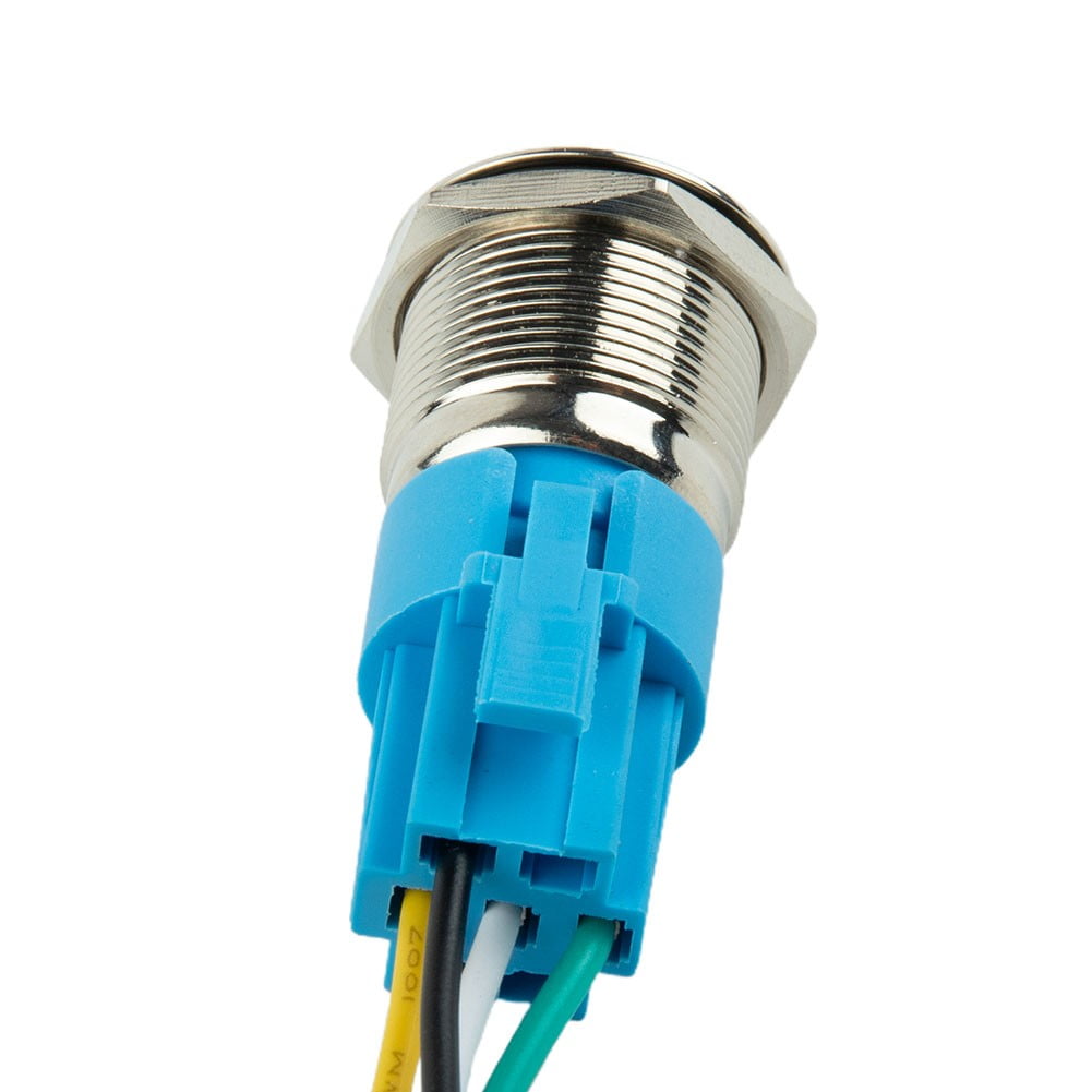 19Mm Latching Push Button Switch 12V Dc On Off Stainless Steel Led Self-Locking Green V1189-LWWAL-20260327-04003