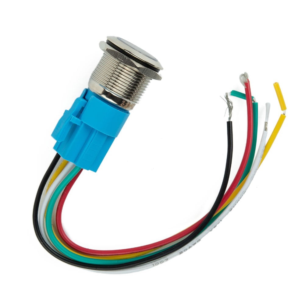 19Mm Latching Push Button Switch 12V Dc On Off Stainless Steel Led Self-Locking Green V1189-LWWAL-20260327-04003