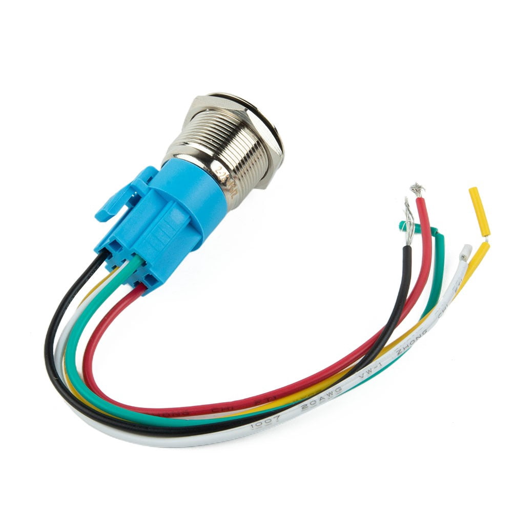 19Mm Latching Push Button Switch 12V Dc On Off Stainless Steel Led Self-Locking Green V1189-LWWAL-20260327-04003