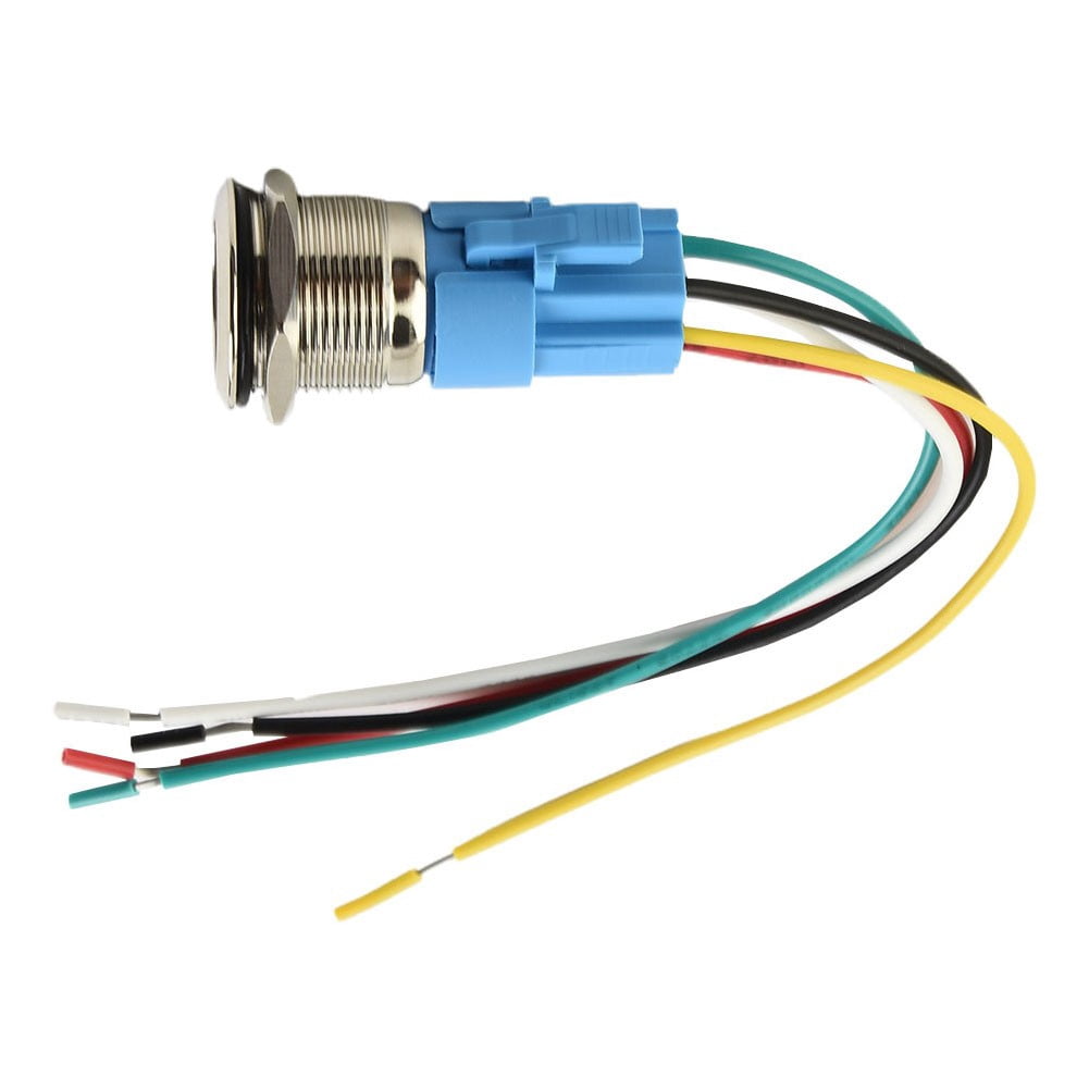19Mm Latching Push Button Switch 12V Dc On Off Stainless Steel Led Self-Locking Green Red V1189-LWWAL-20260327-04004