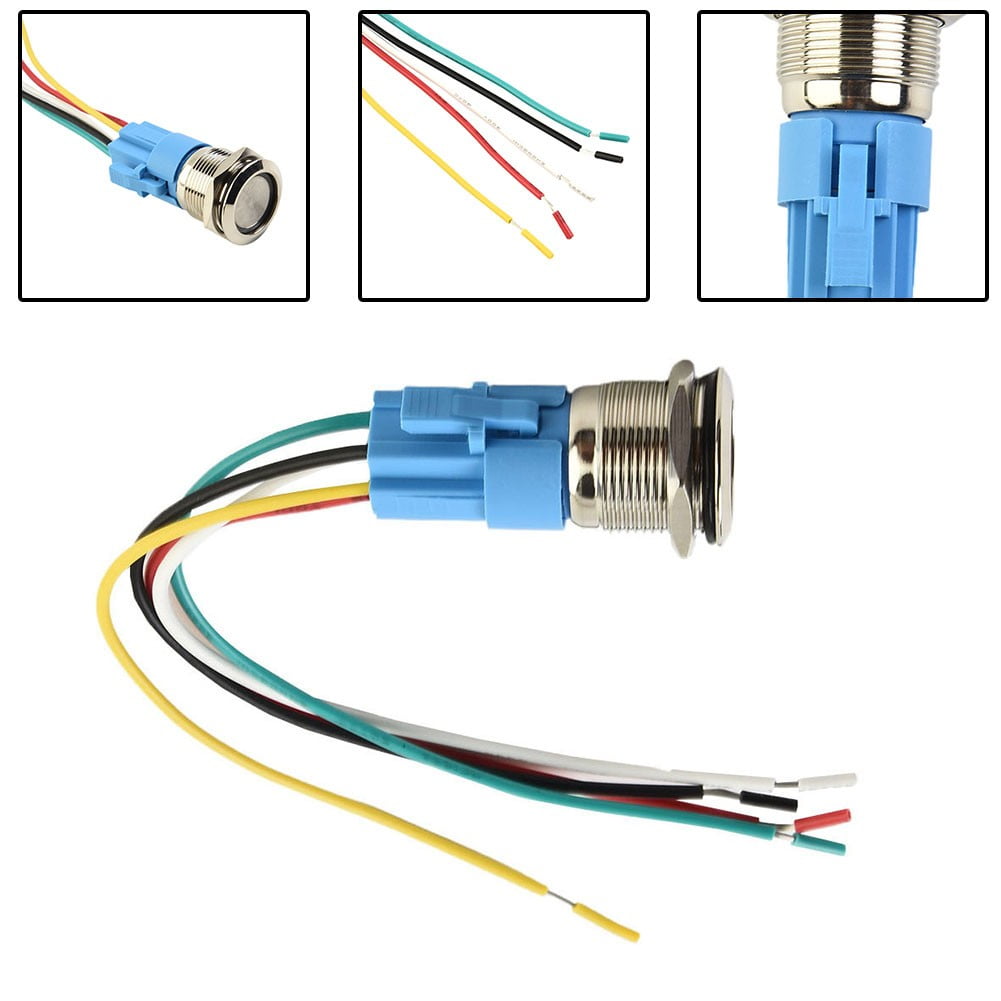 19Mm Latching Push Button Switch 12V Dc On Off Stainless Steel Led Self-Locking Green Red V1189-LWWAL-20260327-04004