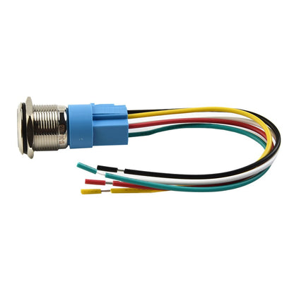 19Mm Latching Push Button Switch 12V Dc On Off Stainless Steel Led Self-Locking Green White V1189-LWWAL-20260327-04005