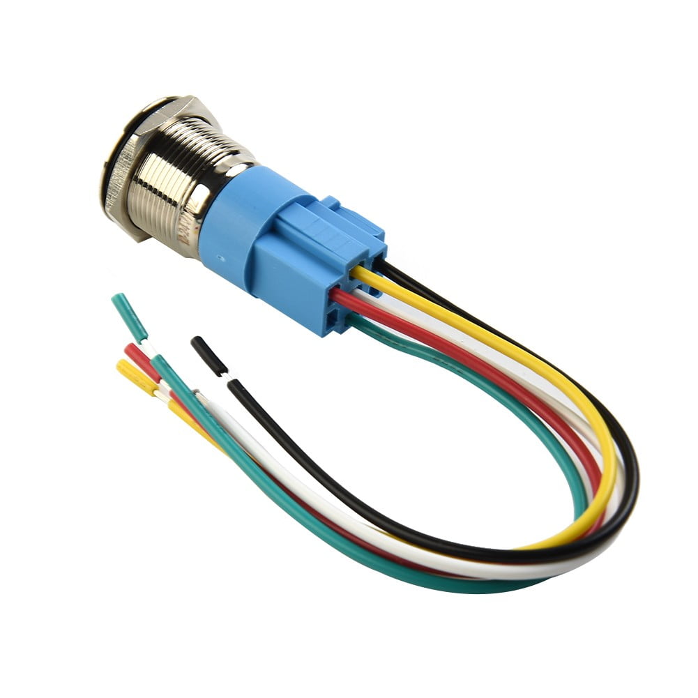 19Mm Latching Push Button Switch 12V Dc On Off Stainless Steel Led Self-Locking Green White V1189-LWWAL-20260327-04005