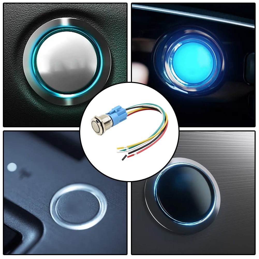 19Mm Latching Push Button Switch 12V Dc On Off Stainless Steel Led Self-Locking Green Yellow V1189-LWWAL-20260327-04006