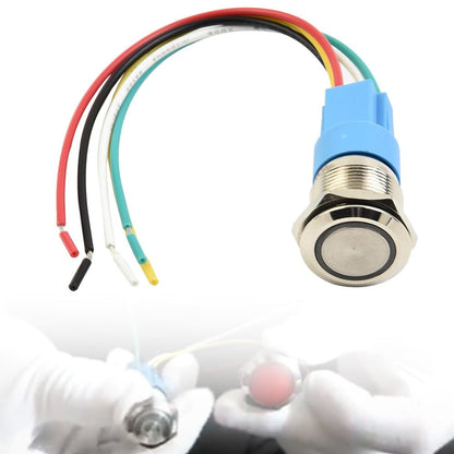 19Mm Latching Push Button Switch 12V Dc On Off Stainless Steel Led Self-Locking Green Yellow V1189-LWWAL-20260327-04006