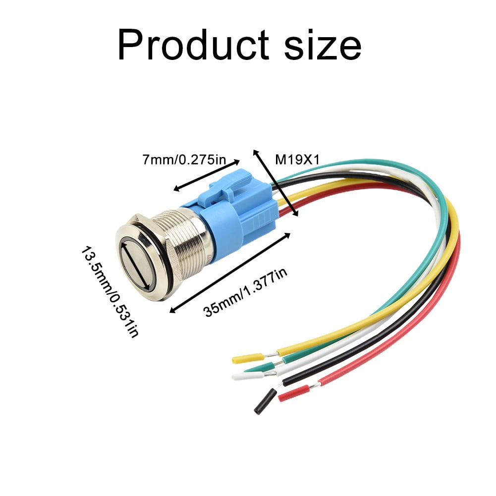 19Mm Latching Push Button Switch 12V Dc On Off Stainless Steel Led Self-Locking Green Yellow V1189-LWWAL-20260327-04006