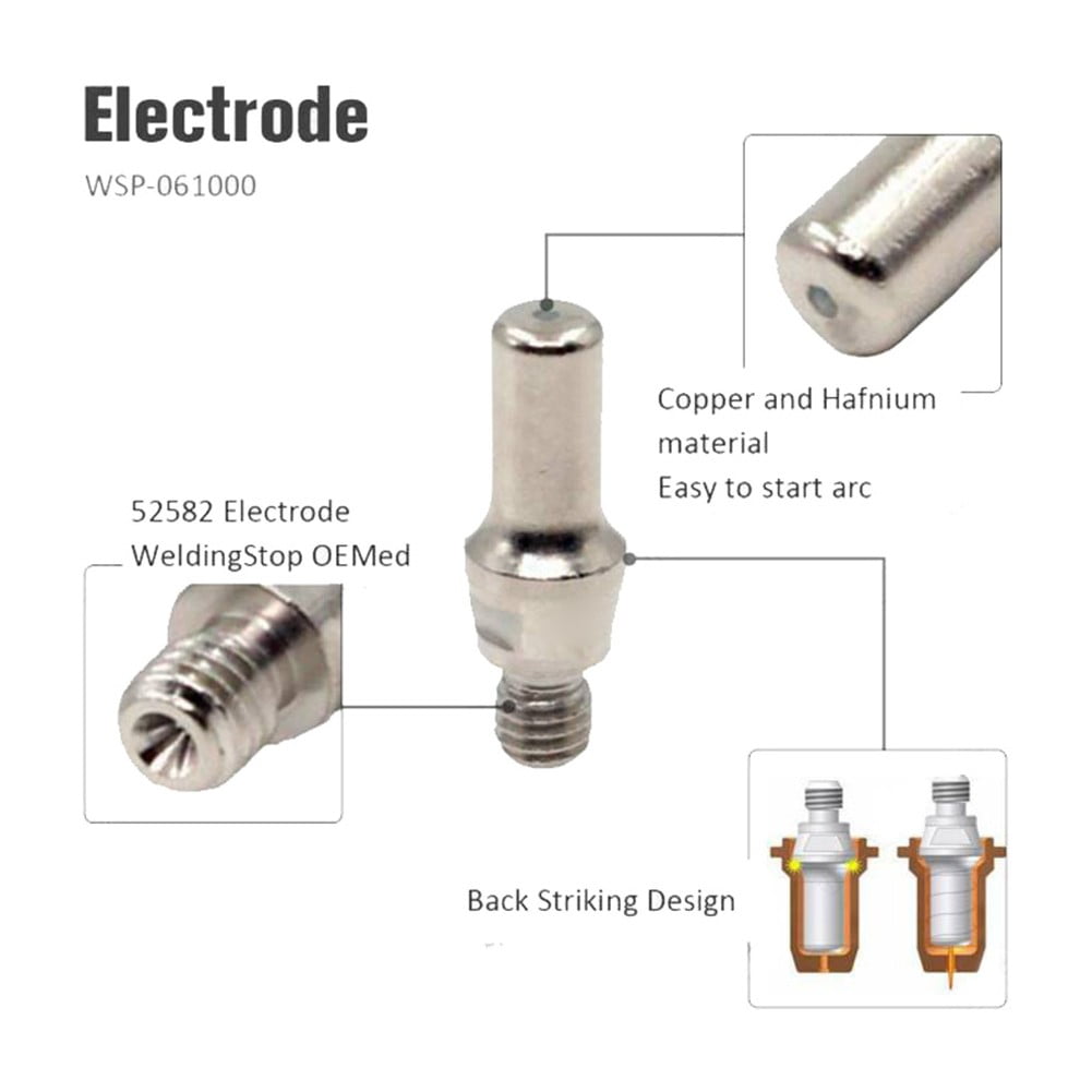 20Pcs Plasma Electrode Mt52582 Tips Nozzles Mt51313P1.1 For Pt60 Cutting Torch V1189-LWWAL-20260327-04019