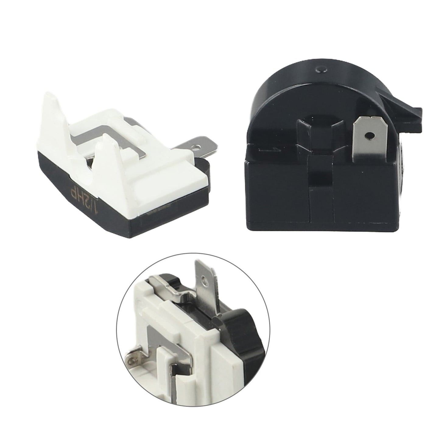 Refrigerator Ptc Starter Relay Replacement 2 Pins Compressor Overload Protector 1Pin-12Ohm+1/2Hp V1189-LWWAL-20260327-04020