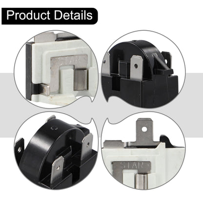 Refrigerator Ptc Starter Relay Replacement 2 Pins Compressor Overload Protector 1Pin-12Ohm+1/2Hp V1189-LWWAL-20260327-04021
