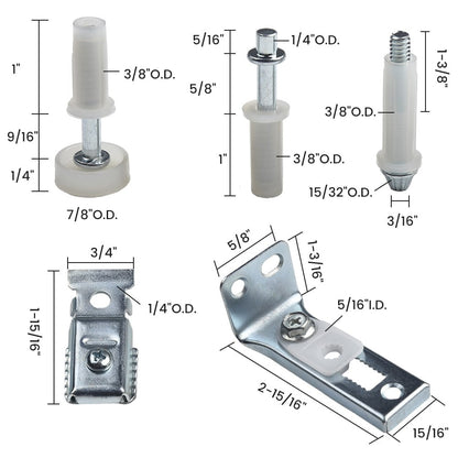 6Pack Bi-Fold Door Hardware Repair Kit For 1" To 1-3/8" Thick Doors V1189-LWWAL-20260327-04023