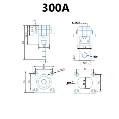 2X300/400A Brass Lithium Battery Terminal Connector Energy Storage Terminal 300A V1189-LWWAL-20260327-04027