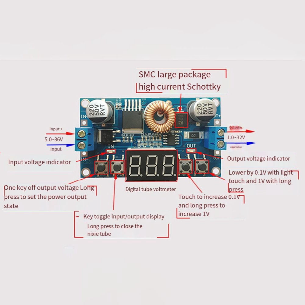 5A 75W Cnc Dc-Dc Adjustable Step-Down Module Cnc Power Supply with Voltmeter V1189-LWWAL-20260327-04035
