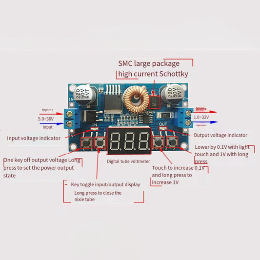 5A 75W Cnc Dc-Dc Adjustable Step-Down Module Cnc Power Supply with Voltmeter V1189-LWWAL-20260327-04035