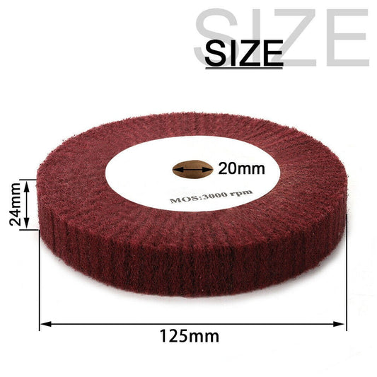 4"~12" Nylon Fiber Flap Polishing Wheel Disc Non-Woven Abrasive Buffing 320-Grit 125Mm Smile Home 125Mm V1189-LWWAL-20260327-04038