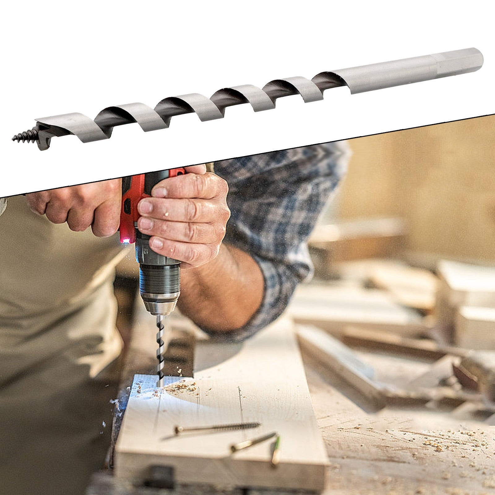 1Pc 230Mm Long Woodworking Center Auger Drill Bit for Wood Drilling Tools 6-25Mm 10Mm 12Mm V1189-LWWAL-20260327-04050
