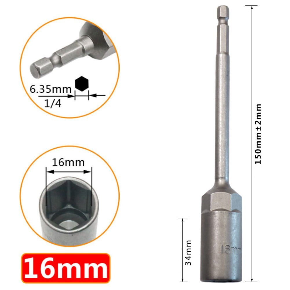 1Pc 150Mm Hexagon Nut Driver Drill Bit Adapter Socket Wrench Extension Sleeve 9Mm Smile Home 16Mm V1189-LWWAL-20260327-04063