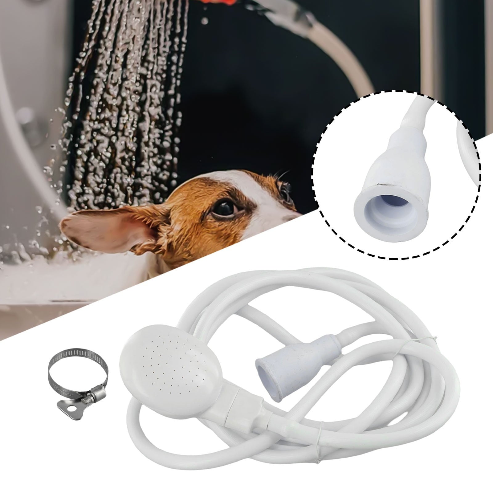 Push On Shower Hose & Head for Single Tap Spray Mixer Tap Bath Tap Kitchen 2M V1189-LWWAL-20260327-04071