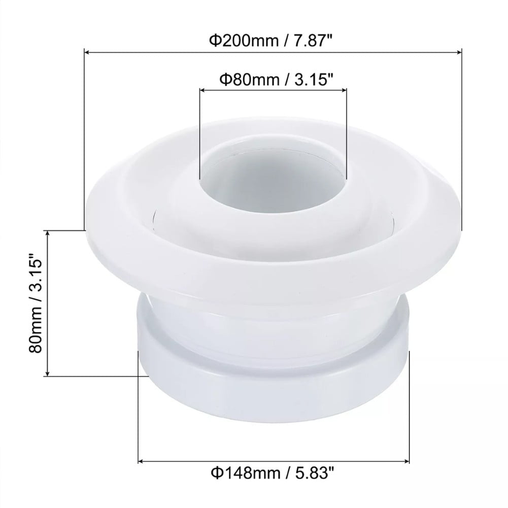 6Inch Round Air Vent Adjustable Rotatable Ball Jet Air Diffuser Soffit Vent Ventilation Ducting Hose Louver V1189-LWWAL-20260327-04091