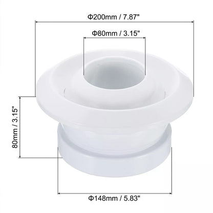 6Inch Round Air Vent Adjustable Rotatable Ball Jet Air Diffuser Soffit Vent Ventilation Ducting Hose Louver V1189-LWWAL-20260327-04091