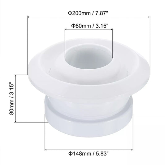 6Inch Round Air Vent Adjustable Rotatable Ball Jet Air Diffuser Soffit Vent Ventilation Ducting Hose Louver V1189-LWWAL-20260327-04091