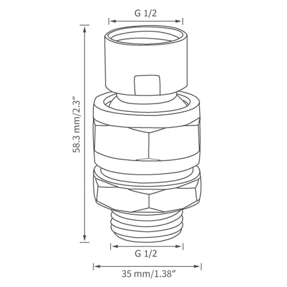 Shower Head Swivel Ball Adapter Connector Ball Joint Brass Shower Extension V1189-LWWAL-20260327-04095