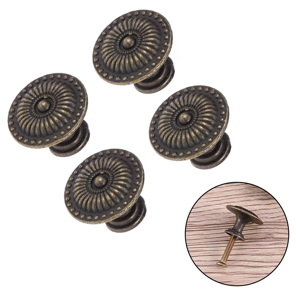 Antique Style Cabinet Knobs Set Of 4 Vintage Drawer Pulls Black Handles V1189-LWWAL-20260327-04112