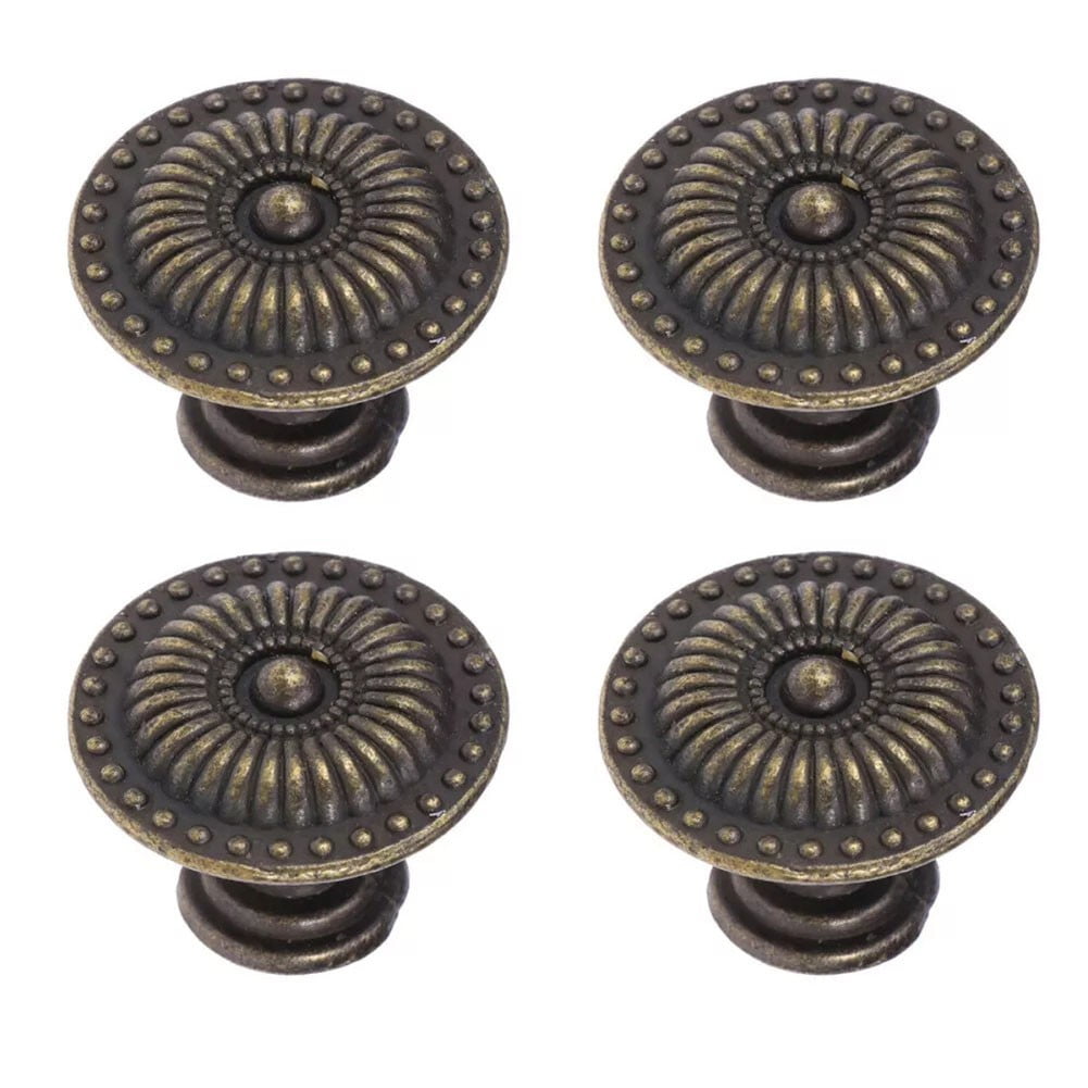 Antique Style Cabinet Knobs Set Of 4 Vintage Drawer Pulls Black Handles V1189-LWWAL-20260327-04112